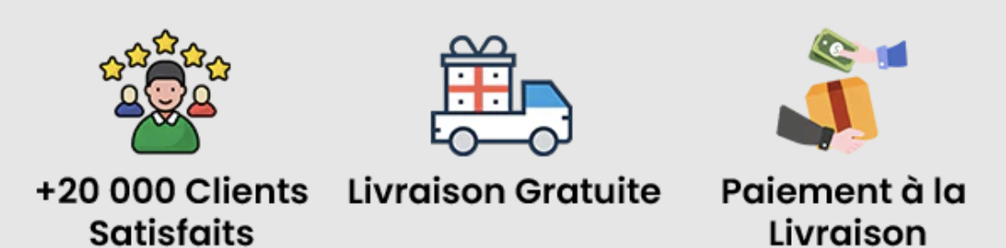 +20 000 Clients · Livraison Gratuite · Paiement à la Livraison